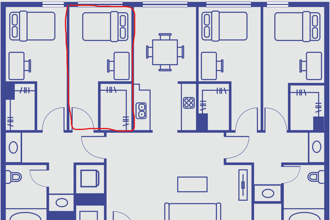 Floorplan of apartment - University View Apartments