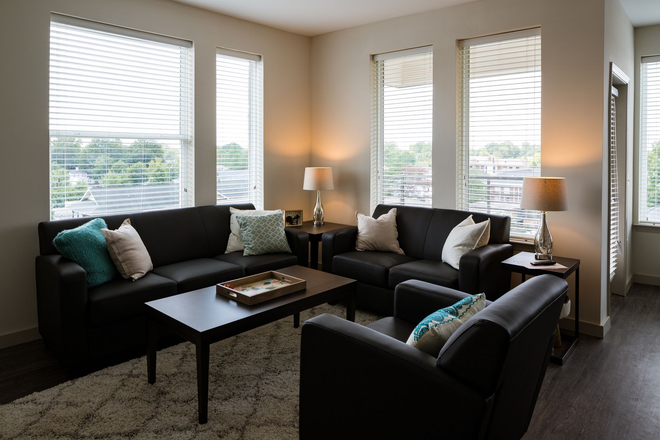 Spacious Living Room - Tradition on the 50 Apartments