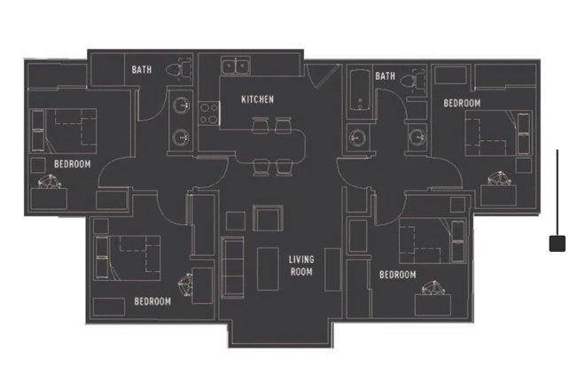 floor plan - University Village Apartments