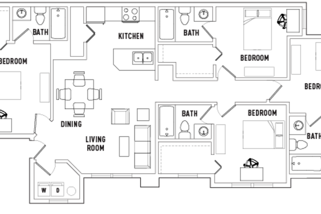 Bottom middle bedroom is sublet - Mercury 3100