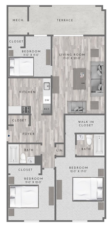 Floorplan of the apartment. - Eagle Rock Apartments