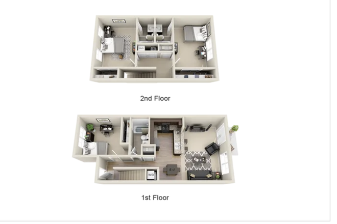 3 bedroom floor plan - The Cottages on Lindberg Duplex