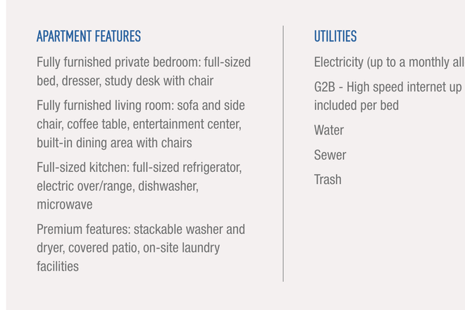 Extra info on the stuff included - Private room at VDCN