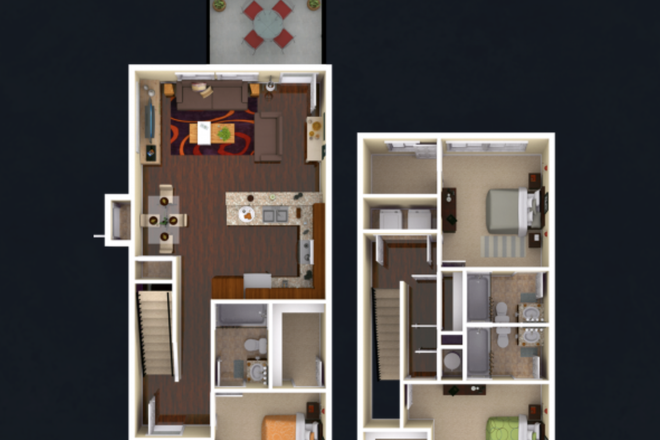 Bedroom - Retreat at Blacksburg, Townhouse/Apartment close to campus