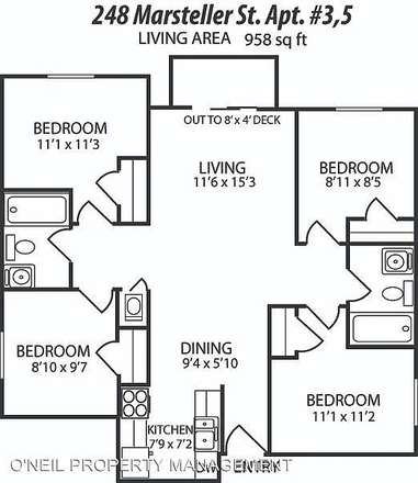 Floorplan - Summer Sublease (a fully furnished bedroom of 4b/2b apartment)
