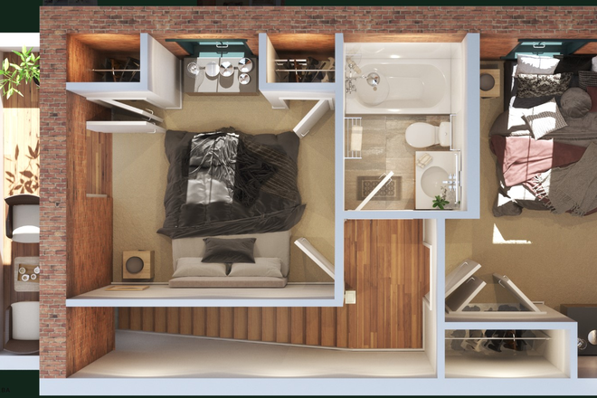 2nd floor - 2 bedrooms + 2 bathrooms available now at Miller's court