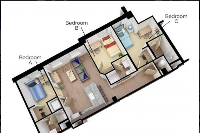 Floorplan - Fall Semester Sublet at The Academy on Charles Apartments