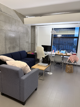 Living room - MIT Graduate Tower at Site 4 – Fully Furnished 1-Bedroom Apartment
