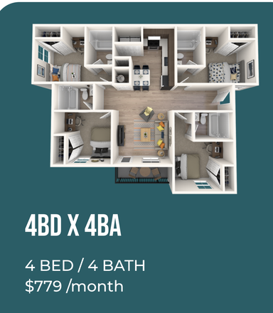 floor plan, if you want more pictures please feel free to reach out - Clemson Edge Apartments