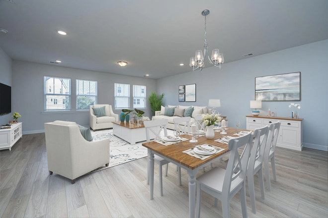 Great room - NEW large JOHNS ISLAND Townhome with HUGE underneath private 4 car garage