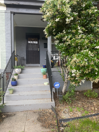 Front steps and front door - Fully Furnished Bedroom + Private Bathroom in Rowhouse in Brightwood Park DC!