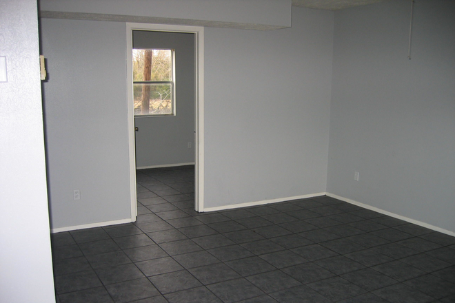 view into one bedroom - inexpensive living, walk to campus!   Available 30 July 2024. Rental