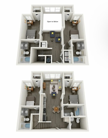 Floor plan - LEASE TAKEOVER w/ $1000 SIGNING BONUS! – Union Apts $1,230/month | Fully furnished townhouse