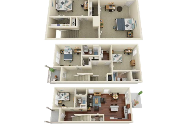 Floor Plan - Brexx at Blacksburg Apartment, Close to campus, Bus Access
