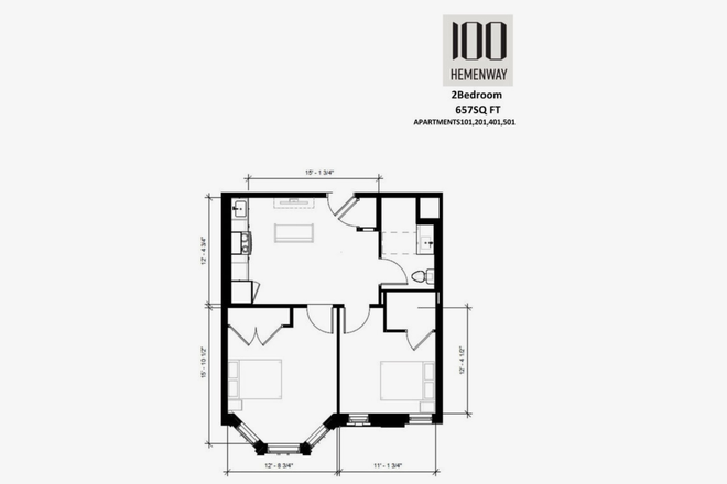 Full view - 100 Hemenway - private room available 654 sq ft - female only