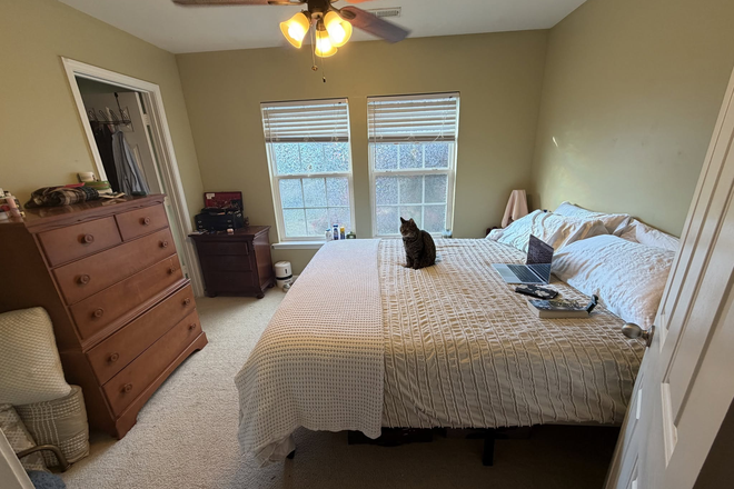 Bedroom 1 Pt 1 - MORRISVILLE (25 min to DUKE/UNC) — TWO rooms + your own private full bath — $937.50/mo Townhome