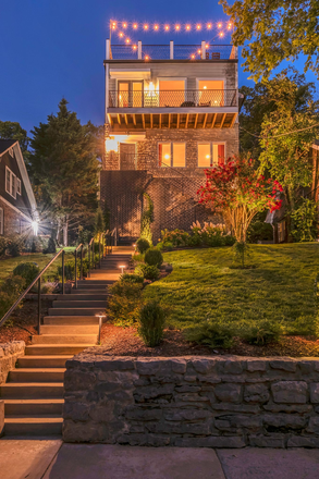 Evening Street View of Home - Cool & Contemporary 4BR 3.5BA 1 Block off Vandy Campus