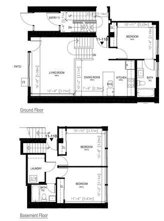 Floor Plan - Spacious Apartment on HBS Campus w/Patio and Private Entrance - 3BR/2BA