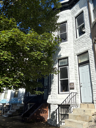 Front of Home - RING camera on upper level shows front walkway and door - Furnished! House In Hampden, Baltimore - The Greatest Place to Live!