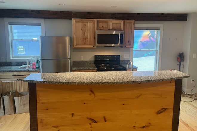 Extended Granite counter top with room for stools underneath - 2 Bedroom, 1st floor apartment at 149a Pine St.