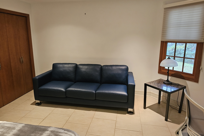 Room includes sofa and side table - Furnished room in shared home for male-Westerly Rd-Princeton
