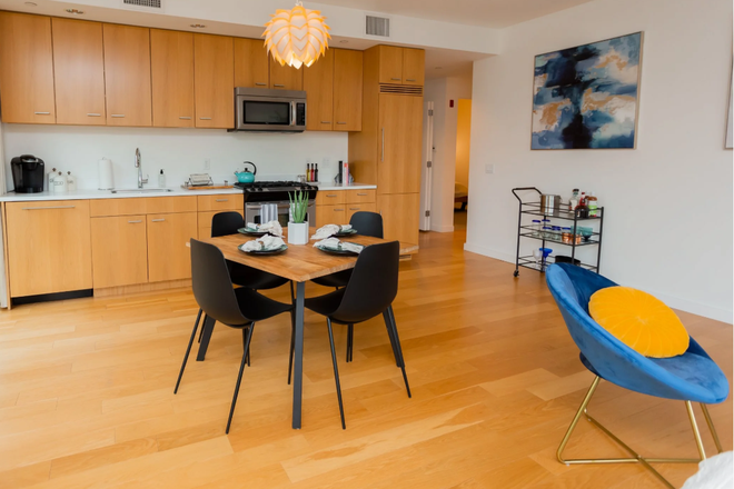 Living Room/Kitchen - Gorgeous 2BR/2BA Apt, Downtown Amherst, Available Immediately, Utilities Included, Summer Discount
