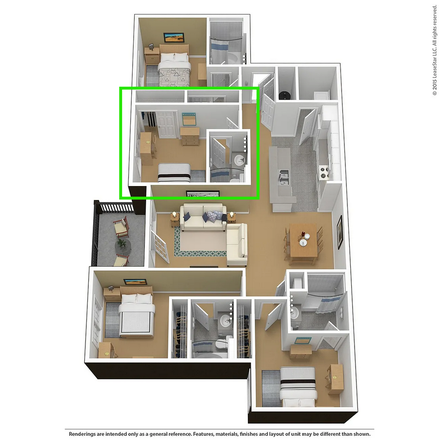 Highlighting the room - UMD Courtyards Graduate Apartment