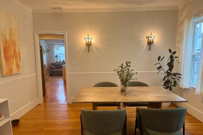 Dining room with view of the kitchen - 2 Bedrooms with Private bath near Harvard (in a 3-bed apartment)