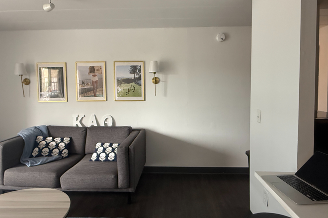 Living Room (Couch + table included) - Beaver Hill 1x1 Apartment w/ Balcony & 1 parking spot (1-2 ppl)