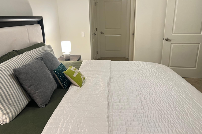 Master Bedroom with attached bath & Walkin closet - Furnished summer sublease available includes all furniture. Close to bus/metro, target, costco etc