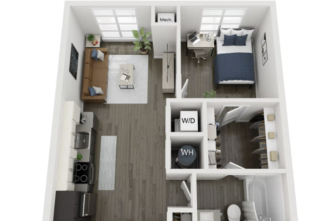 Floorplan - 1-bedroom apartment at The 87 Apartment Complex