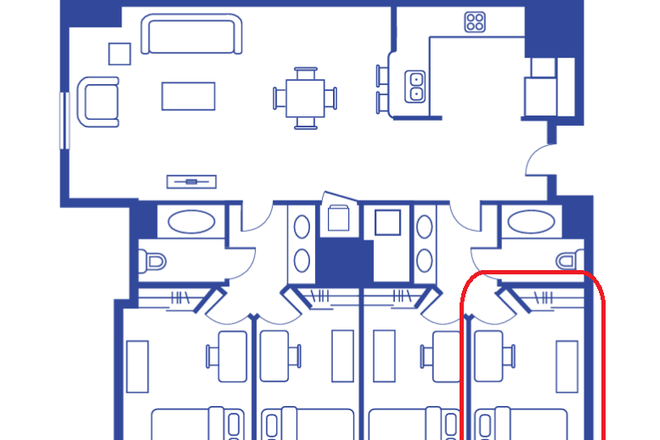 Listed room layout - Available University View Apartment