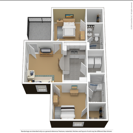 Floor plan - Courtyards Apartment (Summer lease)