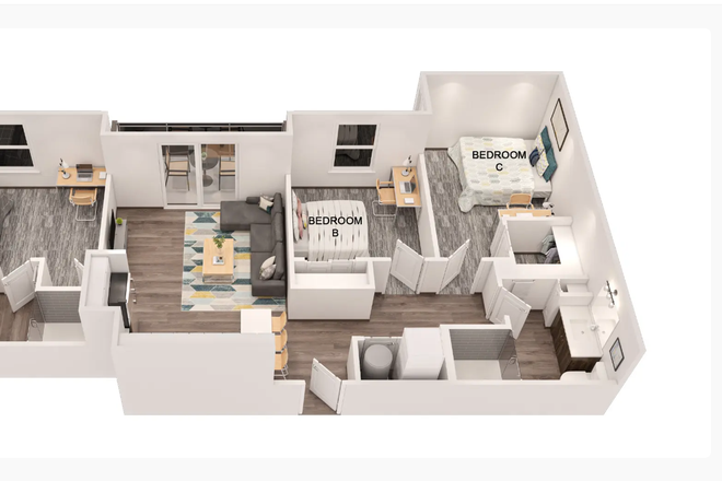 Unit Layout - Social 28 Bedroom/Bathroom
