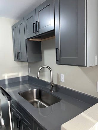 kitchen, cabinets, quartz countertop - 308 Clara Ave, unit 14,  0.9 Miles from Campus, WashU Shuttle stops at Front Door of Building