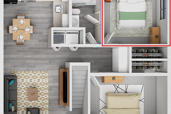 First Floor, Floor Plan - The Commons at Sawmill