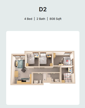Floor plan- The bedroom is the one next to the living room. - Hale Mahana Apartments