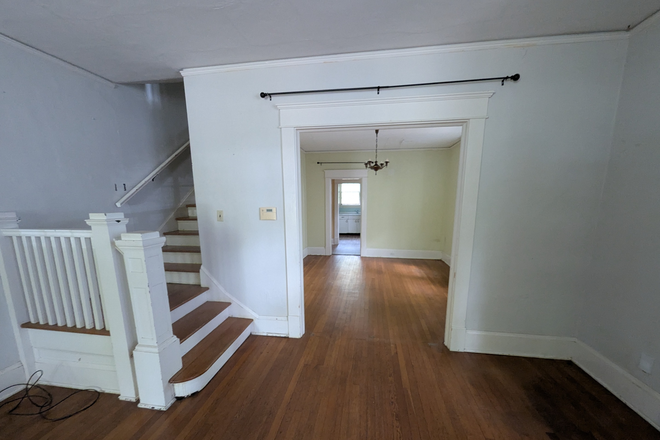 Living Room View to Dining Room - Trinity Park Historic 3BR; 2 Blocks to East Campus; Beautiful, Spacious, 2 Story Duplex