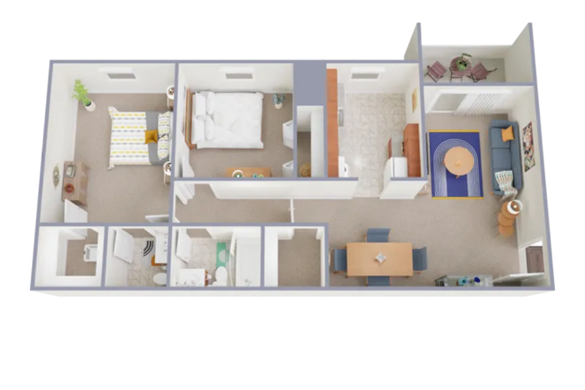 Floorplan - Foxridge - 2Bd, 1.5 Ba Apartments
