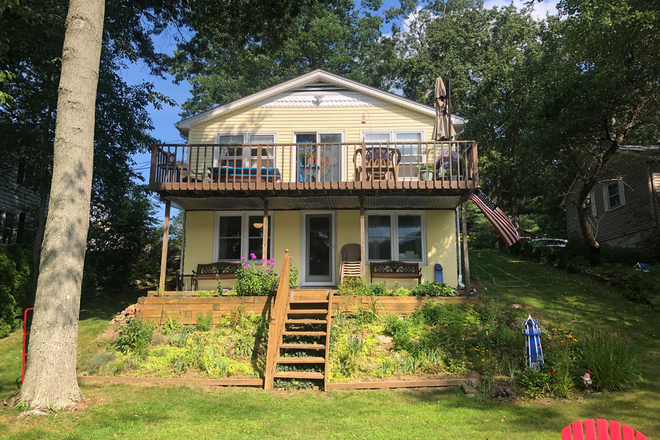 backyard - Lake house Living - Ashford CT - 1 bedroom - Spring 2026.  Study hard, kayak harder.