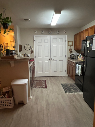 Laundry unit in the kitchen, double sink, stove and refigerator - Highland Crossing just above appalcart on 105 Apartments