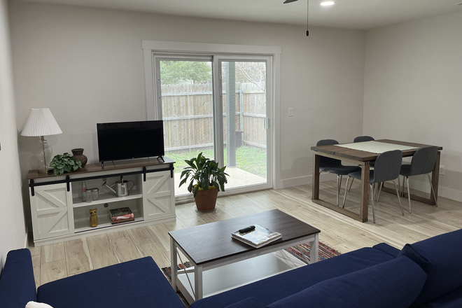 Living & Dining Area - Furnished Renovated Collins St,Women's Townhouse,Individual Leases - Earliest availability 8/2026