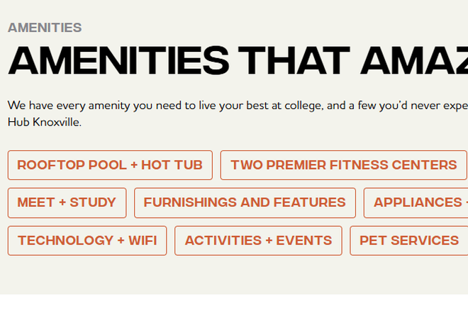 Amenities - The Hub Knoxville