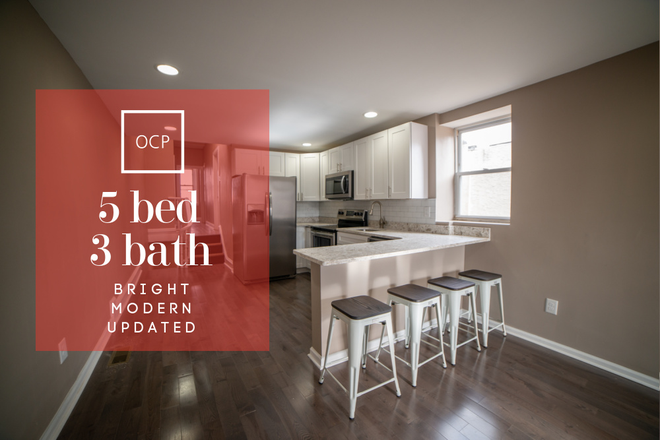 5 bed 3 bath - Off Campus Philly  - Sunny Updated 5 Bed Steps From Campus Apartments