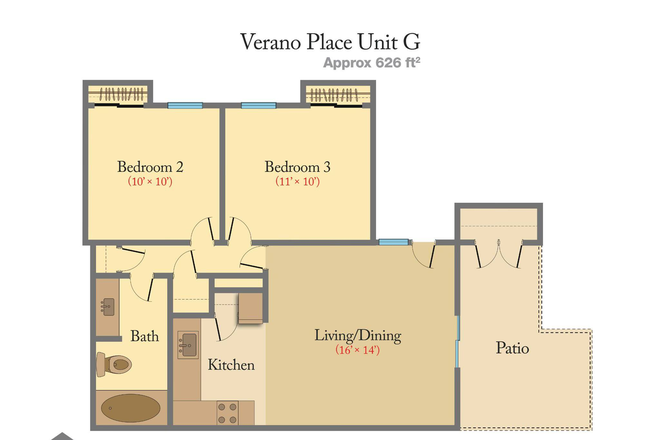 Map of the apartment - Sublease for Summer at Verano Place ( Campus Housing)