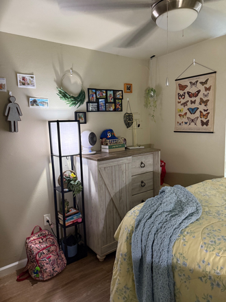 How my actual bedroom is set up - Royal Village Apartments! Great location and apartment! Amazing roommates!!!