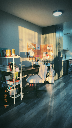 My table corner near the kitchen. - University Park Apartments