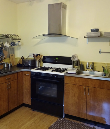Kitchen - 2 Bed room Apt. Living, Kitchen, Bath, Open Space. Close to Campus and 5 min walk to T. $2450/ mnth