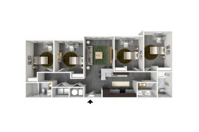 overhead view - 4x2 Bellamy Apartment available!