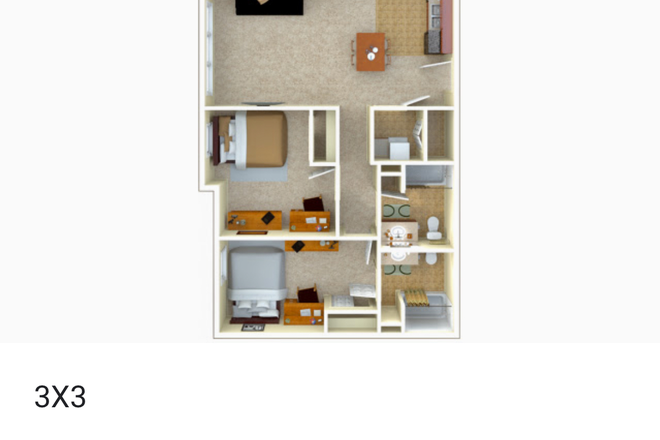 Floorplan - Irish Row (3x3 unit with me and two cats)